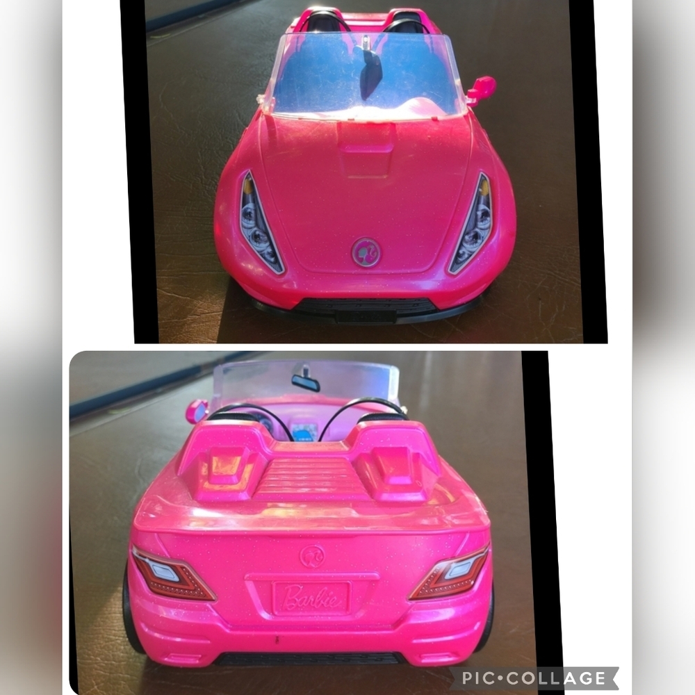 Barbie Glam Convertible Hot Pink Car Used Toy Doll Ride Whip